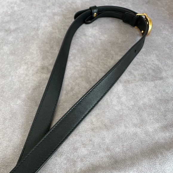 Authentic Gucci Marmont Double GG Black Slim 409417 Leather Belt 80/32 main image 8